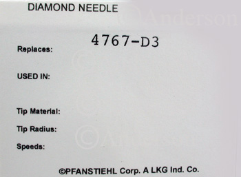 Pfanstiehl Needles 4767 DE & 4767 D3 (Shure N95)  