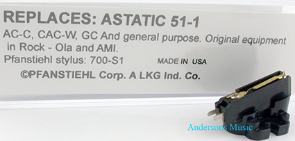 Astatic 51 1 AMI ROCKOLA JUKEBOX CARTRIDGE 45, 33 RPM  